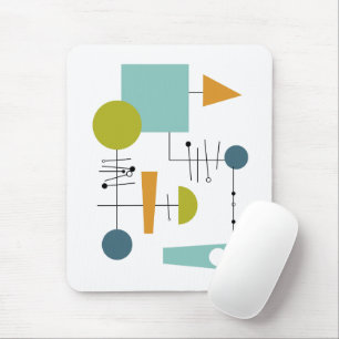 Flowchart Geometric Shapes Mid Century Modern Mouse Pad