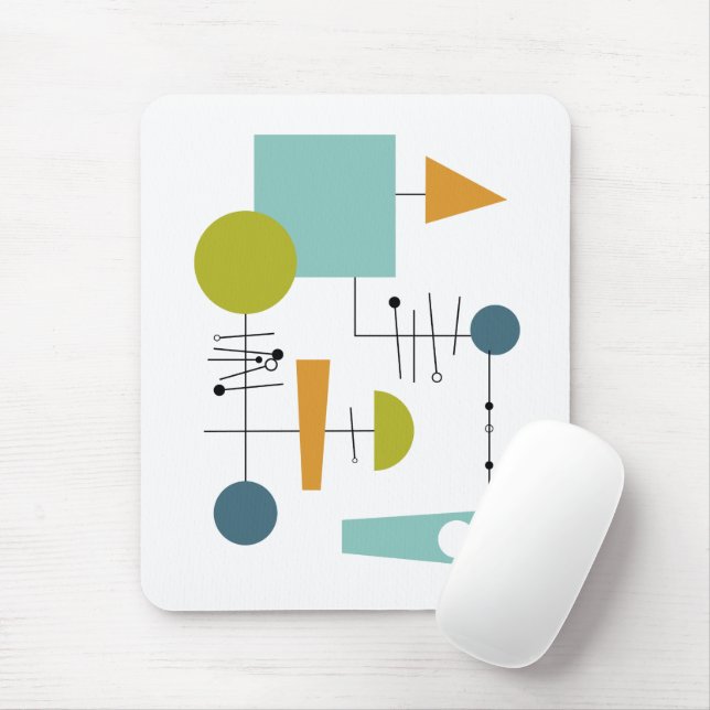 Flowchart Geometric Shapes Mid Century Modern Mouse Pad (With Mouse)