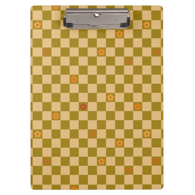 Flowe Checkered Pattern - No. 02 Clipboard (Front)