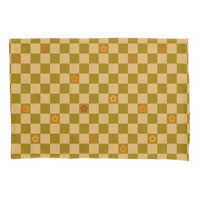 Flowe Checkered Pattern - No. 02 Pillow Case (Front-Left)
