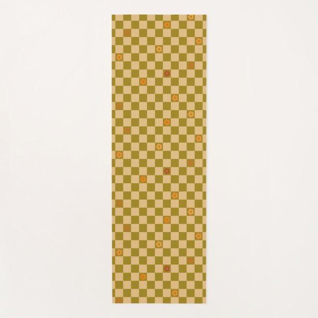 Flowe Checkered Pattern - No. 02 Yoga Mat (Front)