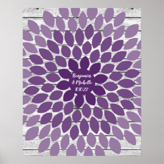 Flower - 100 Signature Guest Book Poster