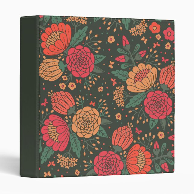 flower 3 ring binder (Front/Spine)