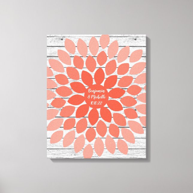 Flower - 50 Signature Canvas Guest Book (Front)