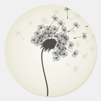 Flower a dandelion classic round sticker