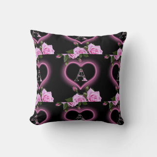 Flower A logo design with heart image Throw Pillow