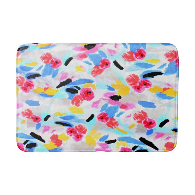 Flower Abstract Bathroom Mat (Front)