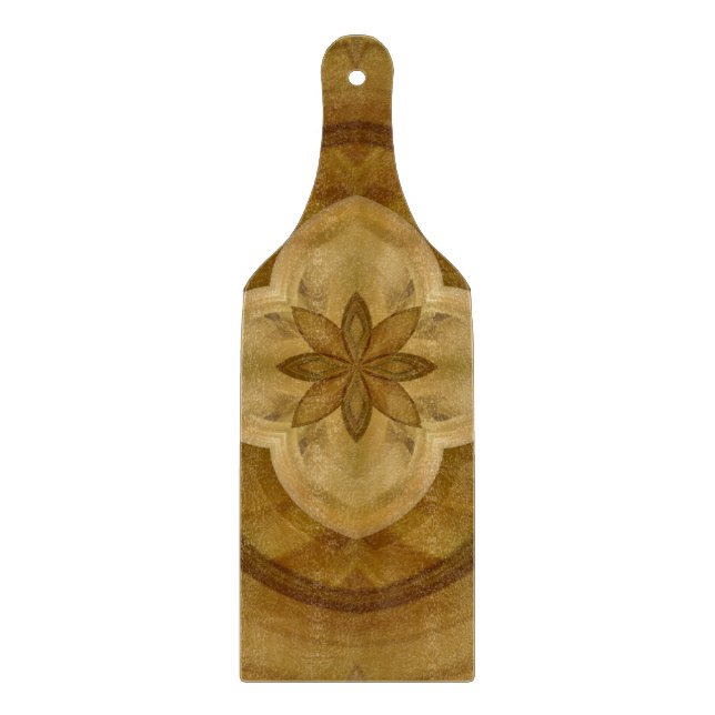 flower abstract circle wood pattern cutting board (Front)