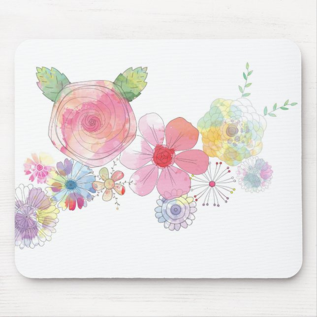 flower abstract painting floral mouse pad (Front)