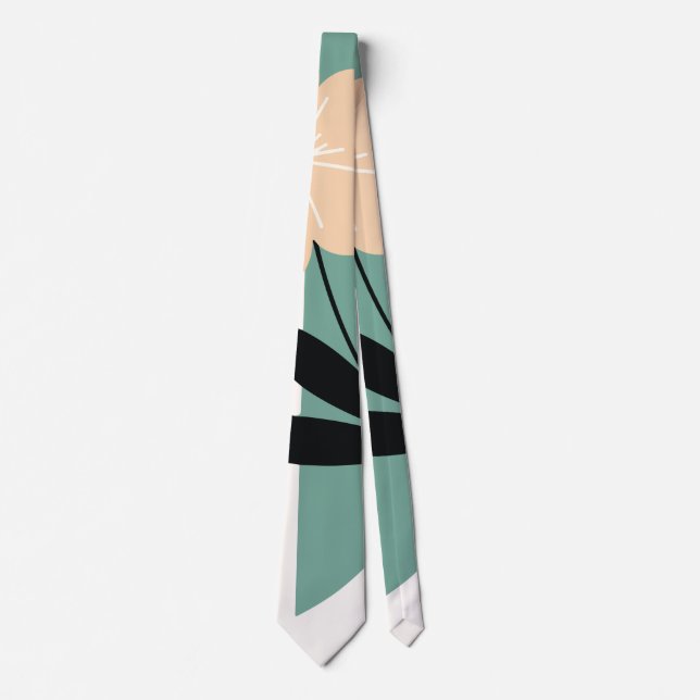 Flower abstract pattern neck tie (Front)