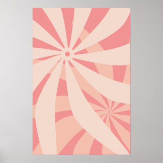Flower Abstract Retro Pink Poster