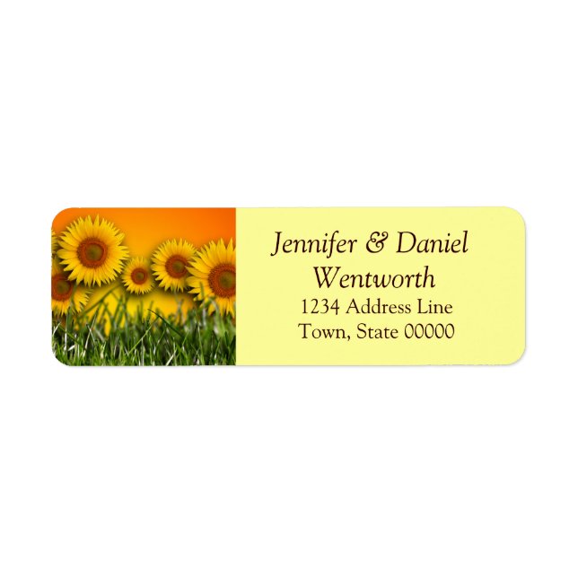 Flower Address Labels Sunflowers (Front)