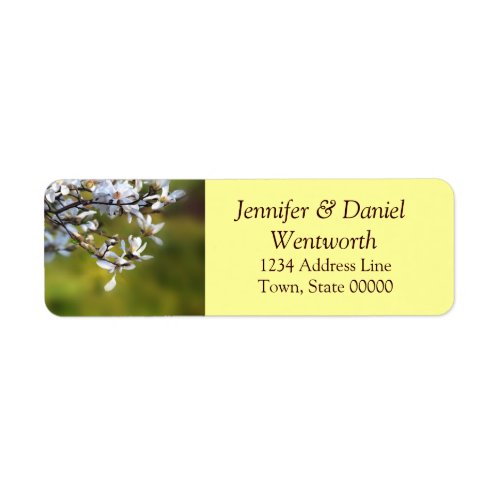 Flower Address Labels White Dogwood