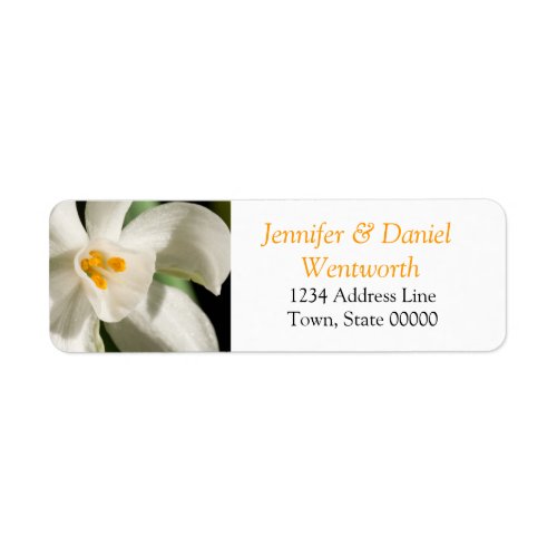 Flower Address Labels White Lily