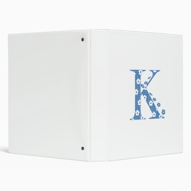 flower alphabet K (blue and dots) Binder (Background)