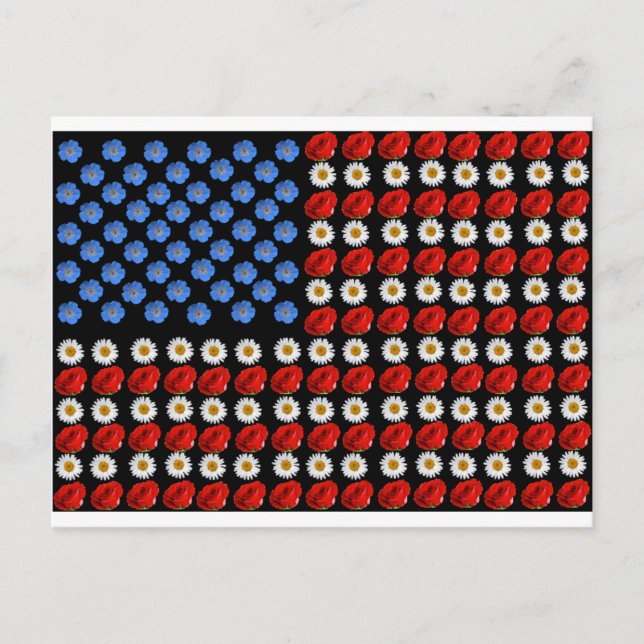 Flower American Flag Postcard (Front)
