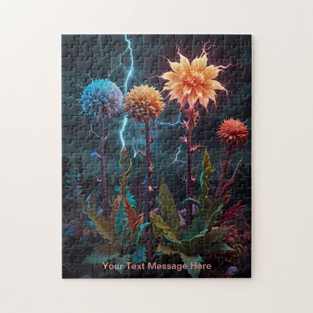 Flower Amidst the Lightning Storm Jigsaw Puzzle (Vertical)