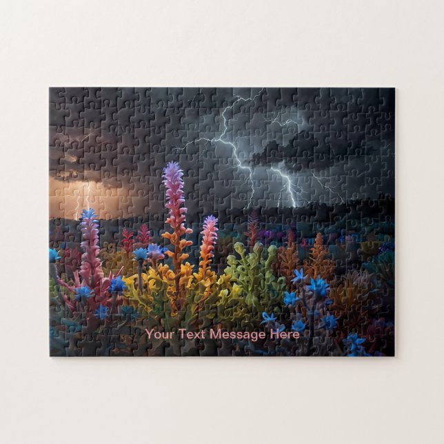 Flower Amidst the Lightning Storm Jigsaw Puzzle (Horizontal)