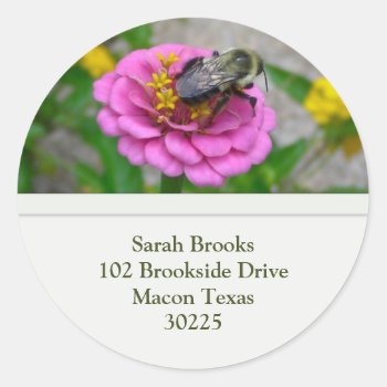 Flower And Bee Address Label by KELLBELL535 at Zazzle