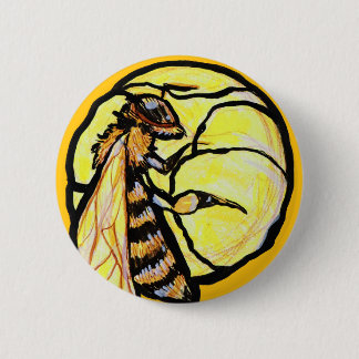 Flower and Bee Button