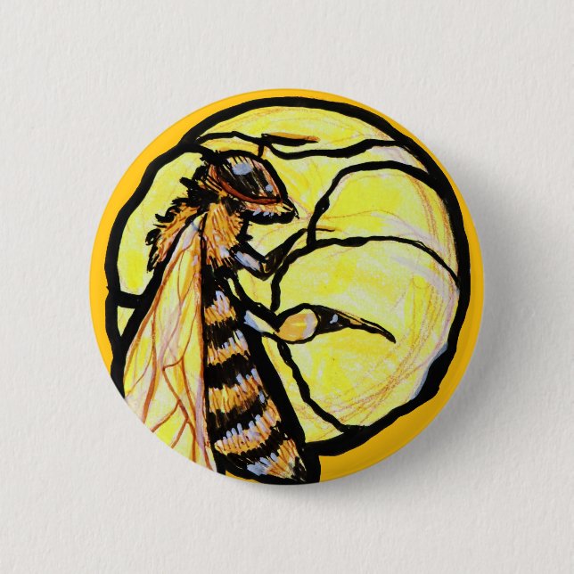 Flower and Bee                                     Button (Front)