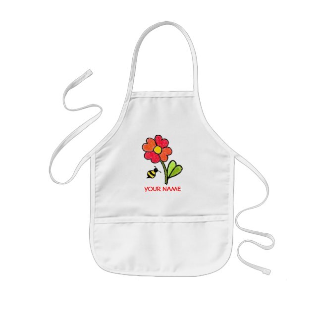Flower and Bee Paint Smock! Kids' Apron (Front)