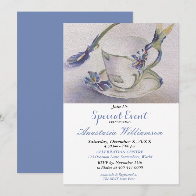 FLOWER AND BIRD PARTY EVENT INVITE (Front/Back)