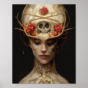 Flower and Bone 2 Surreal Gothic Fantasy Art Poster