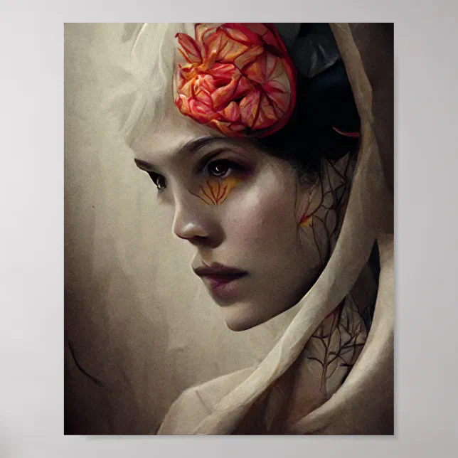 Flower and Bone 4 Surreal Gothic Fantasy Art Poster Zazzle