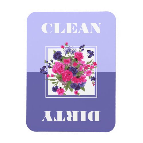 Flower and Butterflies Clean or Dirty Dishwasher Magnet