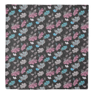 Flower and Butterflies Pattern Duvet Cover