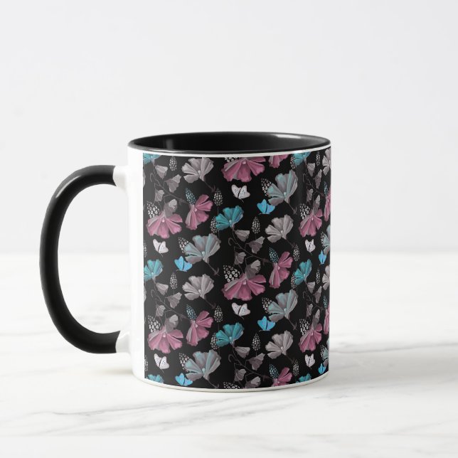 Flower and Butterflies Pattern  Mug (Left)