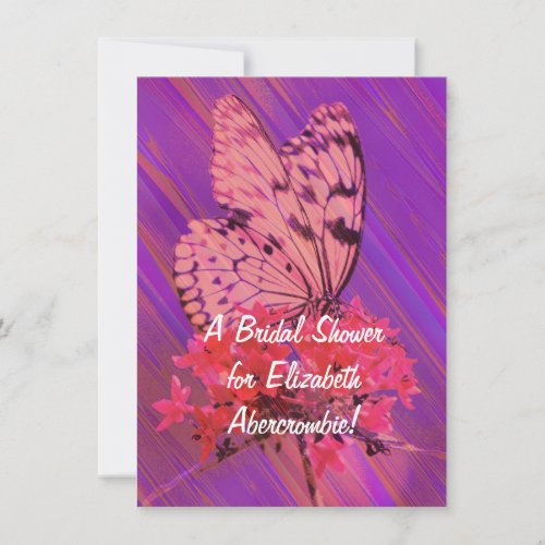 Flower and Butterfly Bridal Shower Invitations