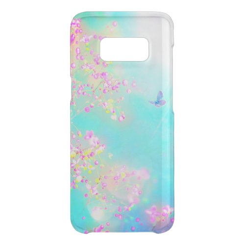 Flower and butterfly floral cute blue pink pastel uncommon samsung galaxy s8 case