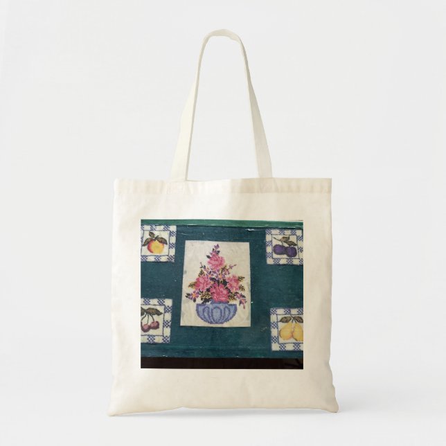 Flower and Fruit Collage Tote (Front)