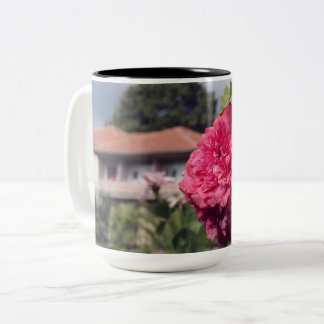 Flower and House Summer Photo Mug