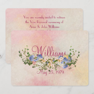 flower and ivy wedding wow renewal invitation