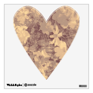 Flower and leaf camouflage pattern on beige wall decal