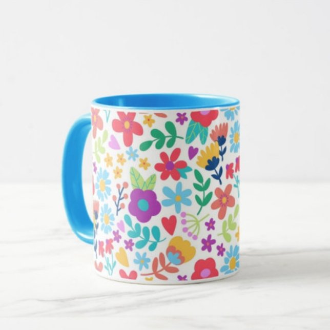 Flower and Leaf Print Modern Coffee Mugs (Creator Uploaded)