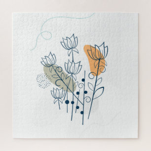 Flower and leaves poster jigsaw puzzle