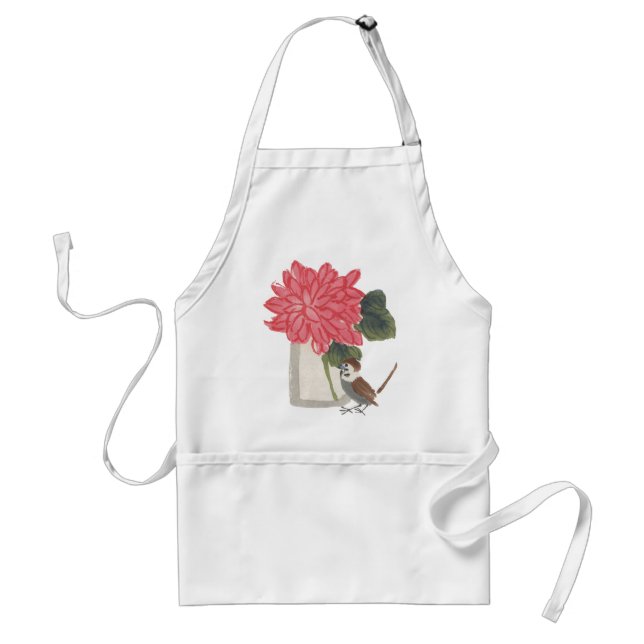 Flower and little bird craft apron (Front)
