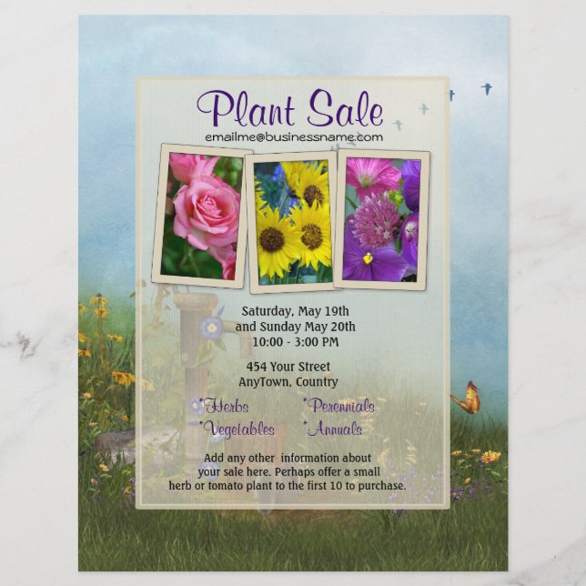 Flower and Plant Sale Flyer (Front)