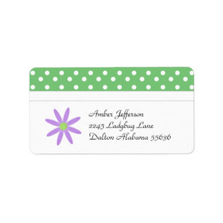 Flower and Polka Dot Address Labels