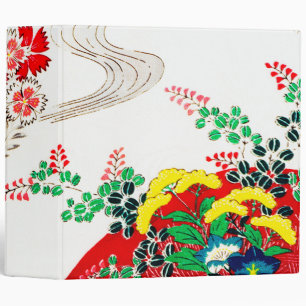 Flower and Running Water, Japanese Design 3 Ring Binder