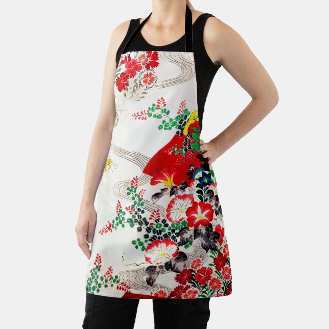Flower and Running Water, Japanese Design Apron (Insitu)