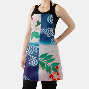 Flower and Running Water, Japanese Design Apron