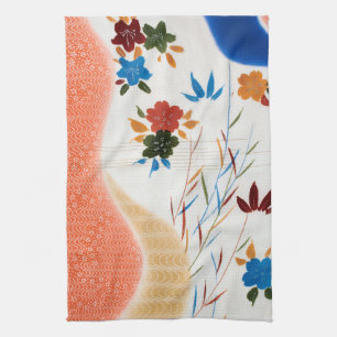 Flower and Running Water, Japanese Design Kitchen Towel