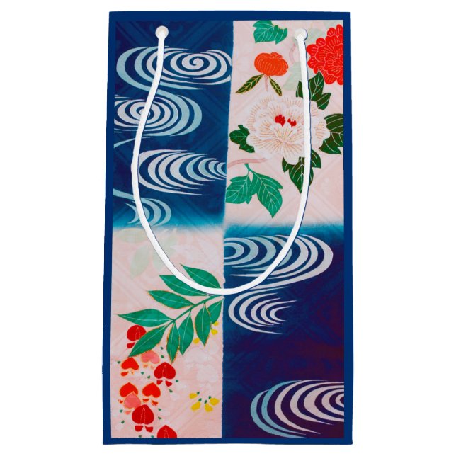 Flower and Running Water, Japanese Design Small Gift Bag (Front)