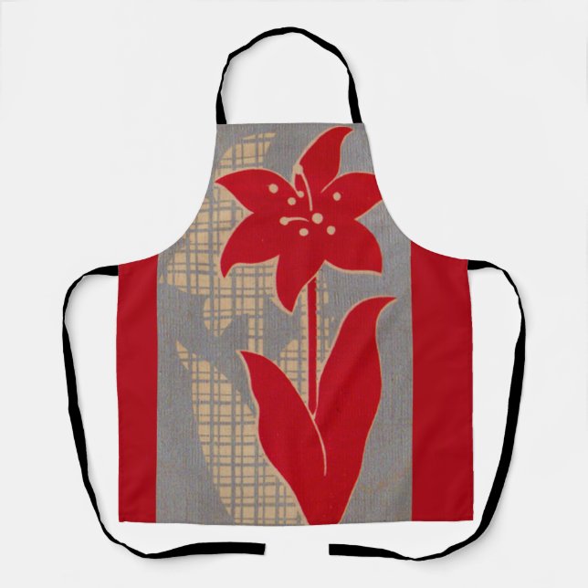  flower and shadow flower print apron (Front)