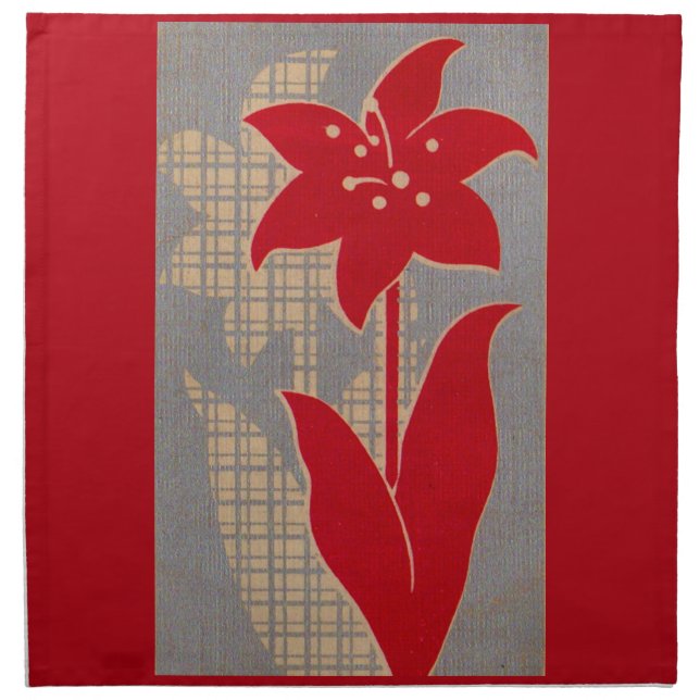 flower and shadow flower print cloth napkin (Front)